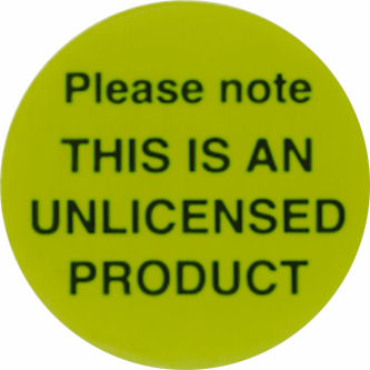 Unlicensed Product Label